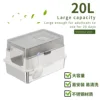 Caja de arena para gatos blanca, completamente cerrada, de 20 litros.