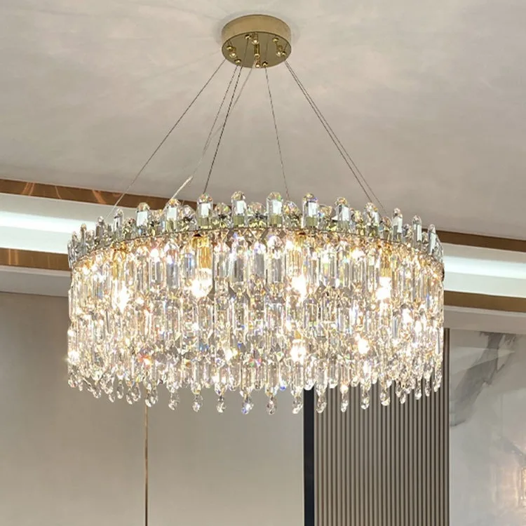 Роскошная Золотая хрустальная люстра K9 светодиодная Современная подвесная арматура освещение для гостиничной лестницы Свадебный декор спальня столовая