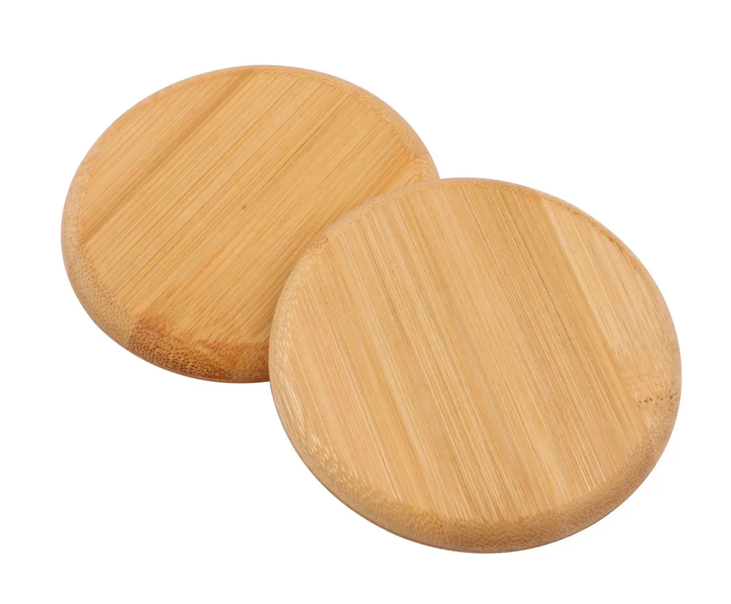 Natural Decorative Bamboo Lids,Dustproof Creative Cover Wooden Silicone Mug  Cup Cover For Mug Jar,4pcs (8cm/3.15'')