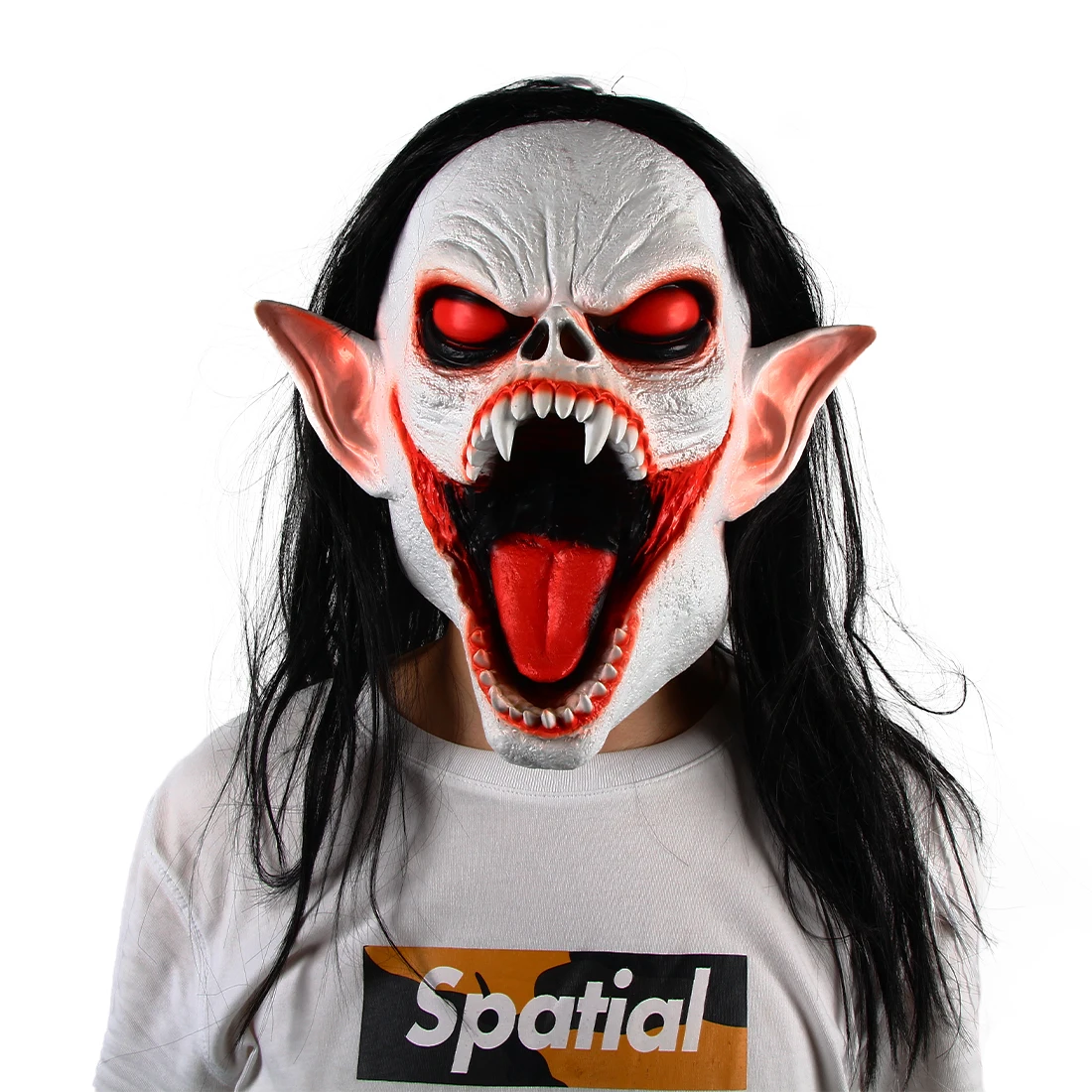 Vampire Latex Mask Halloween Christmas Horror Party Cosplay Costume Bloody Terror Headgear Masquerade Headgear for Girls