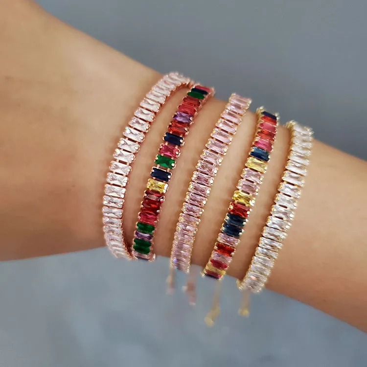 Bc1290ファッションレインボー長方形キュービックジルコニア