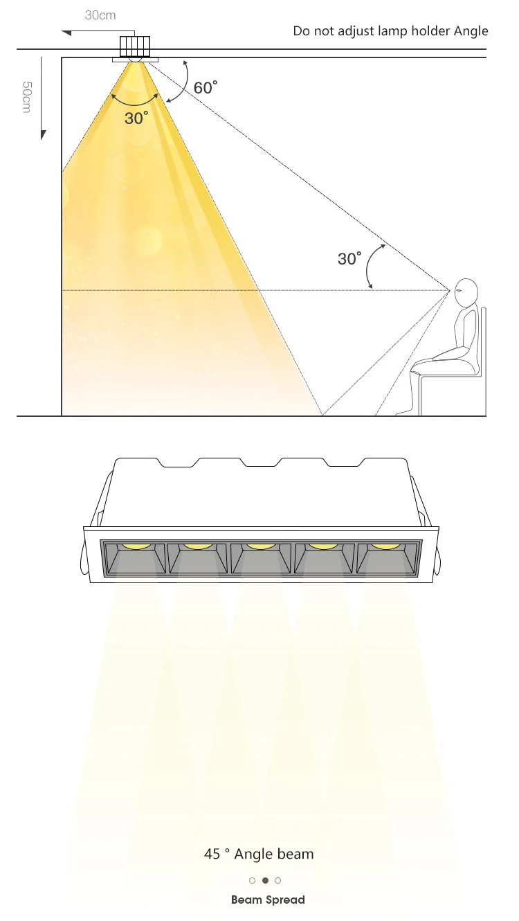 Energy Saving Anti Glare Recessed Strobe Free Office Home 2 4 10 20 30 W LED Linear Downlight
