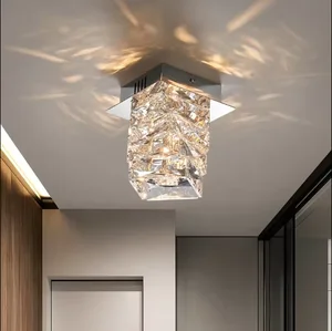 Hallway Corridor Small Chandelier Mini Pendant Lamps Modern Crystal Ceiling Lights for Living Room