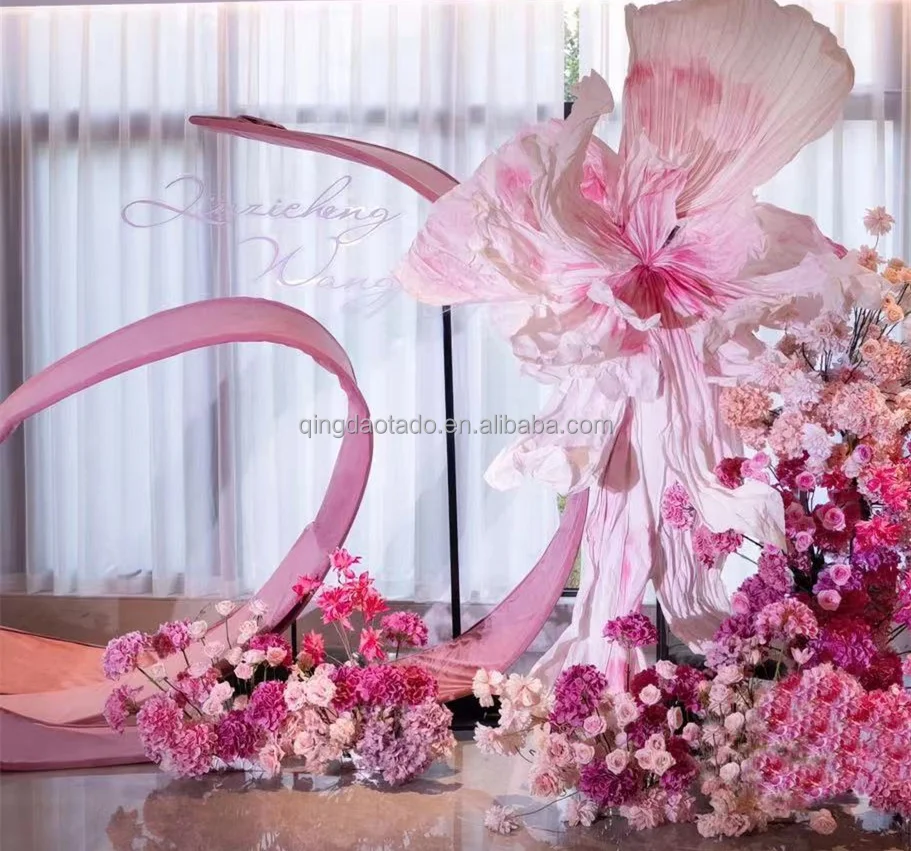 Artificial Paper Flower Giant Paper Organza Flower For Wedding Decor