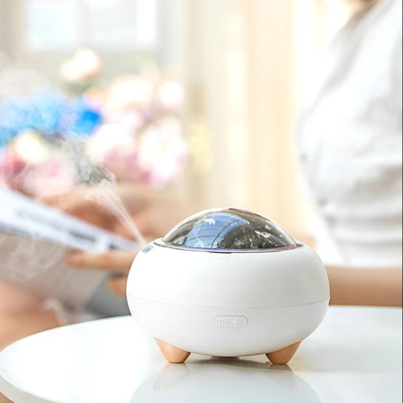 Mermaid  Light Projecting Essential Oils Diffuser 220ml Baby Room Cool Mist Mini USB Humidifier with 7 Color Led Change