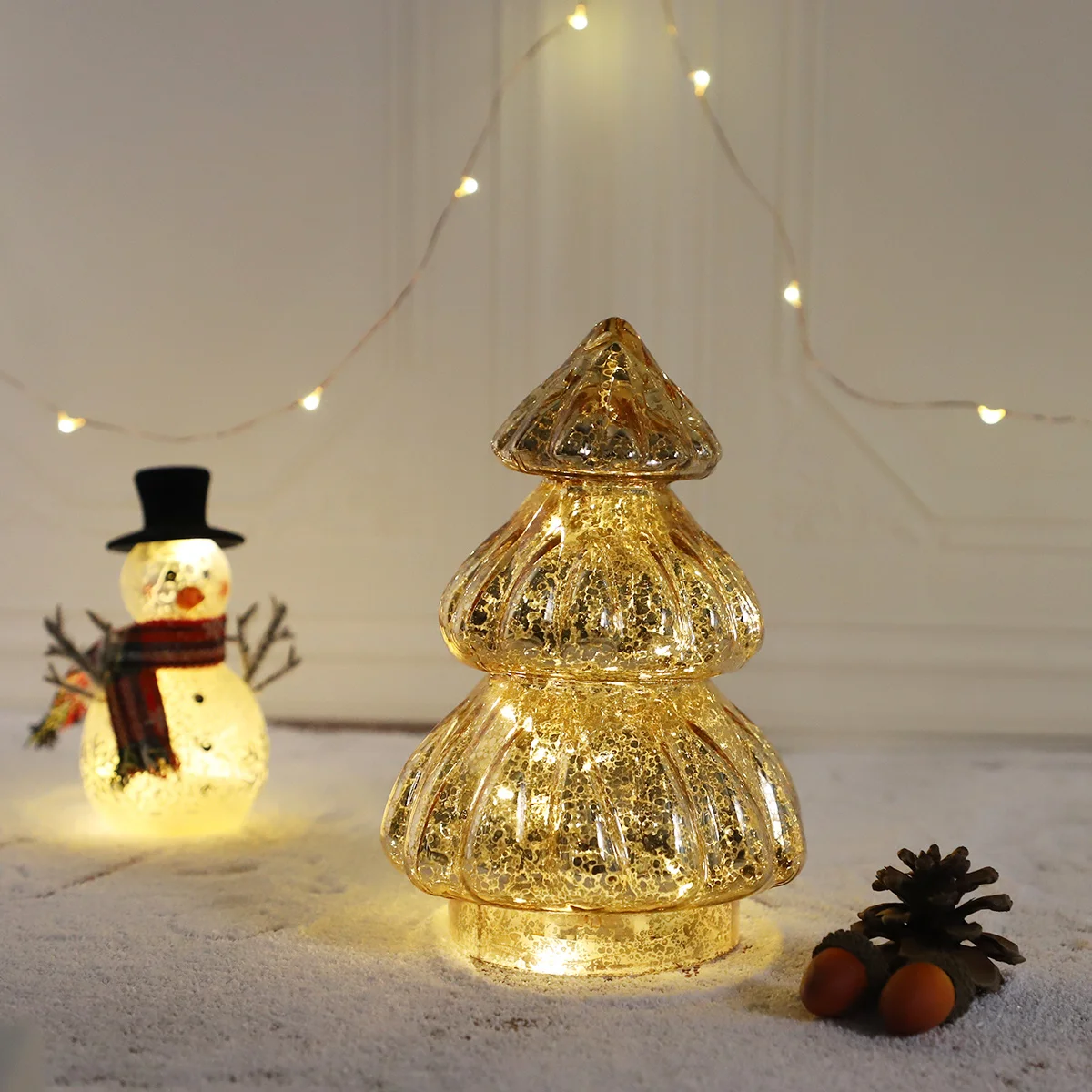 manufacturer christmas ornament miniature xmas decorations led lighted glass christmas tree little christmas tree