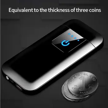 Briquet électrique à Double Arc avec capteur d'empreintes digitales, sans Flamme, résistant au Vent, Rechargeable par USB, pour Vous (Noir Briquet électrique à Double Arc avec capteur d'empreintes digitales, sans Flamme, résistant au Vent, Rechargeable par USB, pour Vous (Noir