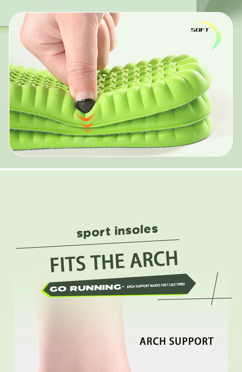 Shock Absorbing Insoles Soft Breathable Ventilation Pads