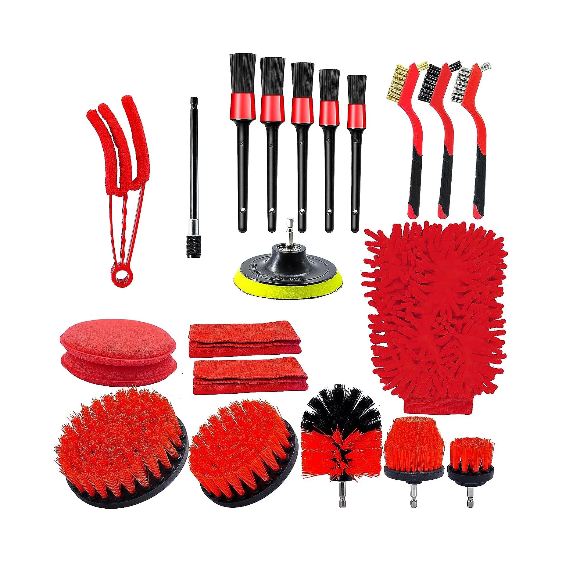 Car Wash Brush Kit Car Detailing Drill Brush Cleaning Kit With Car