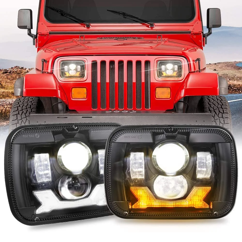 2021 7x6 Inch Headlights 78w 5x7'' Led Headlight For Jeep Cherokee Xj  Accessories For Jeep Yj Led Auto Headlight - Buy 7x6 Inch Headlights,For  Jeep Cherokee Xj Accessories,For Jeep Yj Led Auto