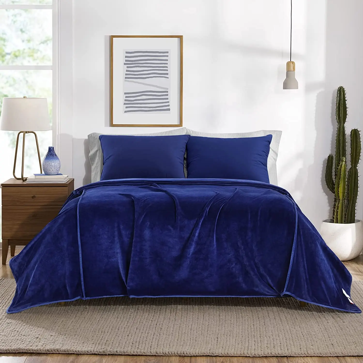 Couverture à Capuche Surdimensionnée En Flanelle - Poches Chaudes, Pour Femmes/adultes, Bleu Foncé - 13