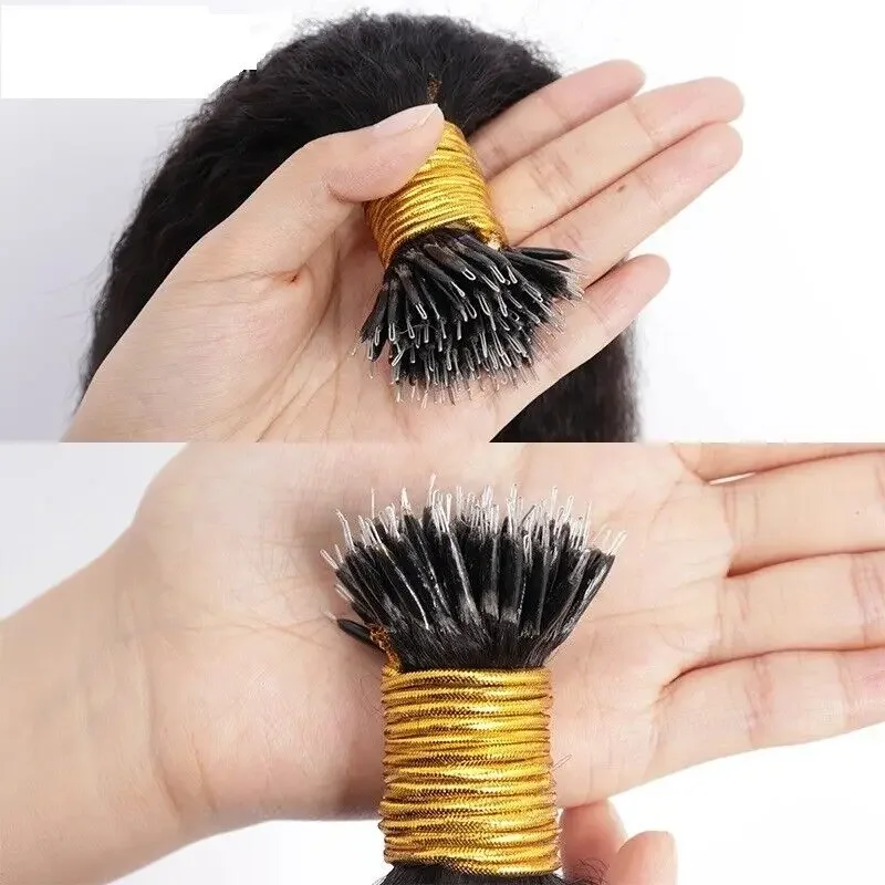 Nano Ring Human Hair Extension Silky Straight Malaysian Remy Hair 100g 100strands_voghion.com