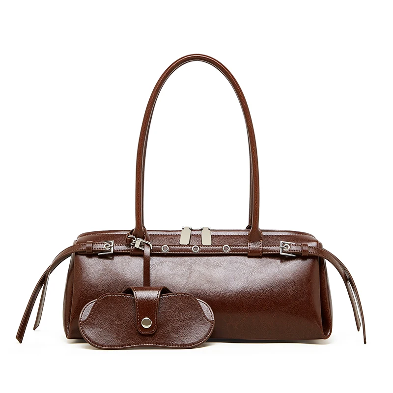 Women Ladies Sling Shoulder Bag Leather Long Tote Leather Customized Logo Women Purses Handbag With Glasses Case
