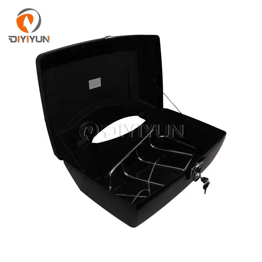 Universal Large Motorcycle Tail Boxes Trunk Topbox with Tail Led Light Backrest Luggage Rack Tail Box Luggage for harley