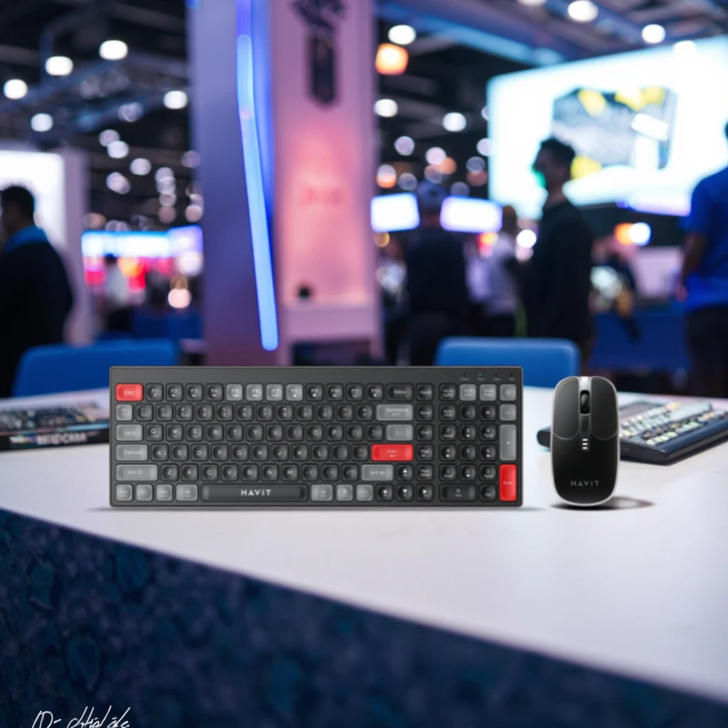 Havit KB830GCM Best Seller Keyboard and Mouse Set Wireless 105 Keys Black Keyboard and Mouse Combos