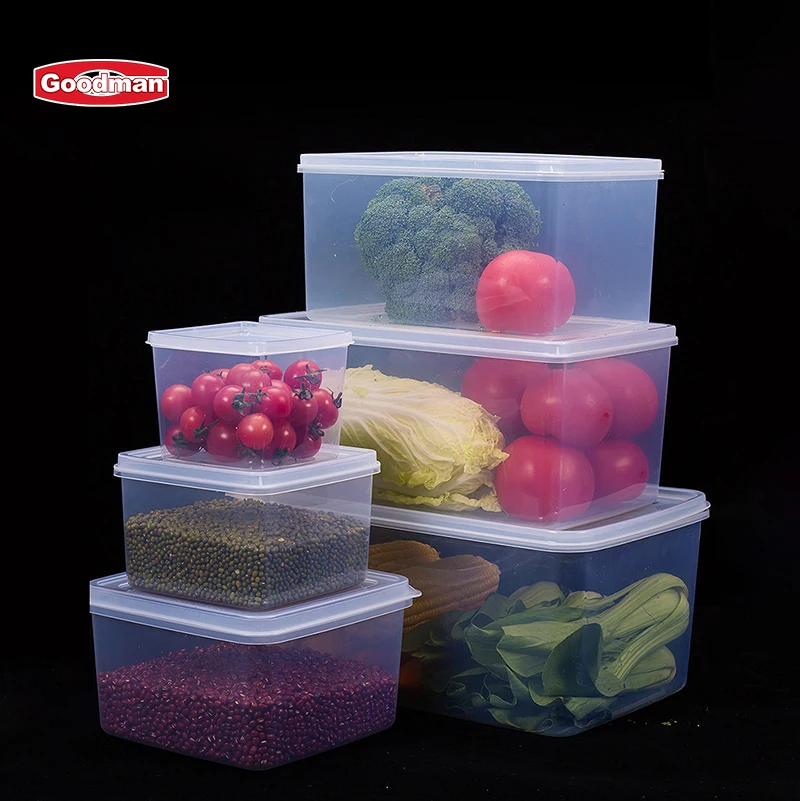 Multifunctional Clear Rectangular Kitchen Food Grade Pp Plastic Food Container Ingredient Bin Storage Box With Seal Cover