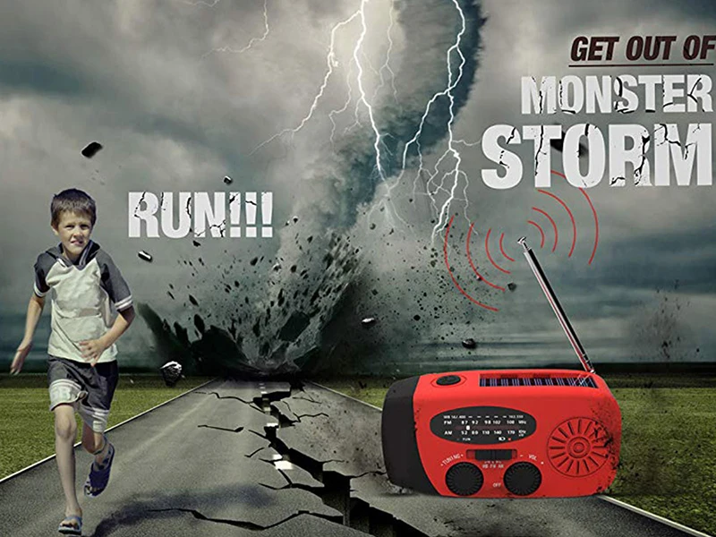 Radio Di Emergenza TKMARS 5-in-1 Con 20000mAh, Manovella/Solare/USB, AM/FM, SOS, Torcia E Bussola – IPX6, Verde