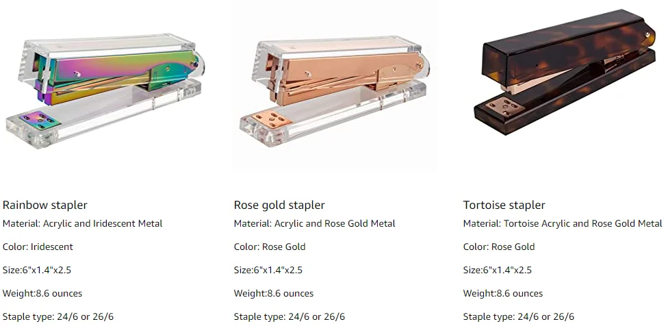 Rose Gold Scissors and Stapler Set - Scissors and Stapler with 1000  Staples, Luxury Set of Rose Gold Office Supplies & Desk Accessories