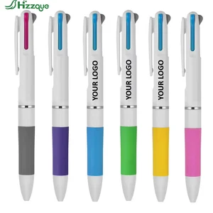 Factory Customized Logo Promotional Multi-Color Multifunctional 1.0mm Plastic Ballpoint Pen UV Printing 3 Color Sports Design