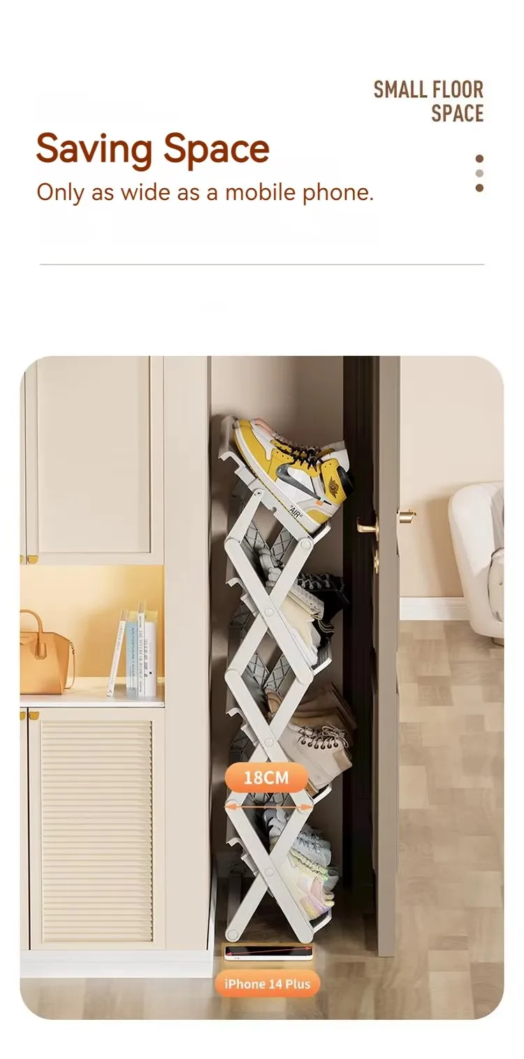 High Quality Slant Type Plastic Foldable Shoe Rack Household Storage Organizer Stand Convenient Shoes Holder factory