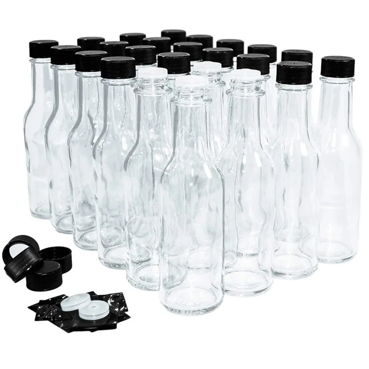 Factory Wholesale Clear Glass Bottle Hot Sale Empty 5 oz 8 oz Woozy Bottles Ketchup Pepper Sauce Glass Bottle With PP Lid