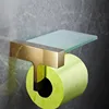 Frosted glass toilet paper holder