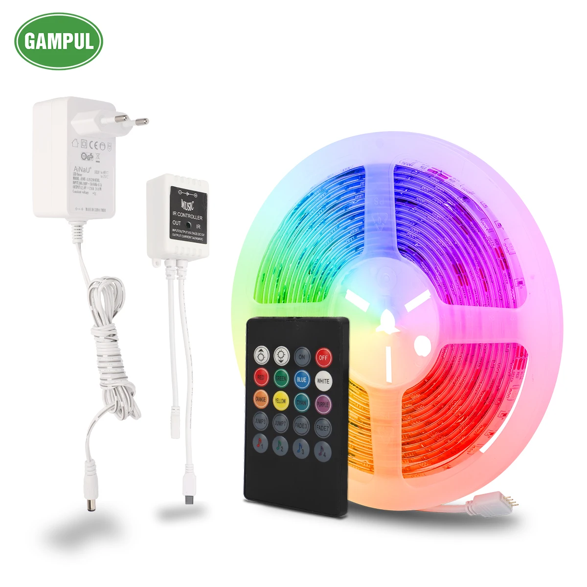 Умная Светодиодная лента с музыкальным управлением, 5 м, 5050 RGB, гибкая лента, Рождественская Светодиодная лента, Светодиодная лента с дистанционным управлением