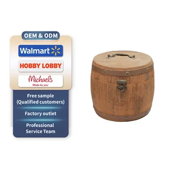 OEM and ODM farmhouse wooden candy coffee bean rice kitchen round storage box barrel