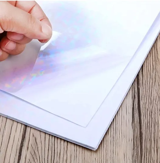 Transparent Holographic Overlay Lamination Vinyl A4 Size Self-Adhesive Film, Size: 2