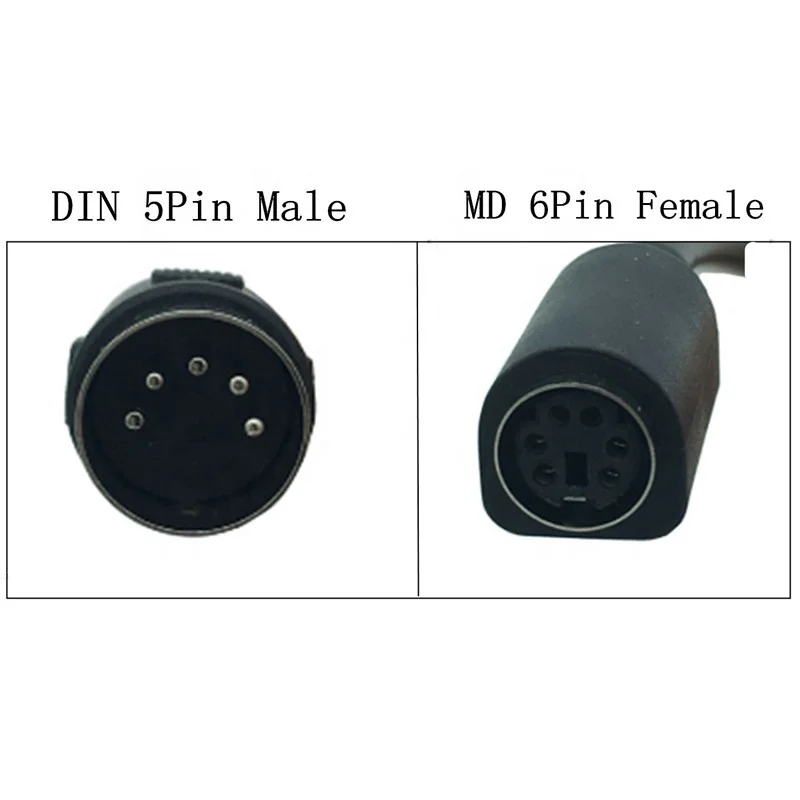PS2 DIN 5Pin to MD 6Pin Female Cable Adapter Keyboard and Mouse Transmission Cable