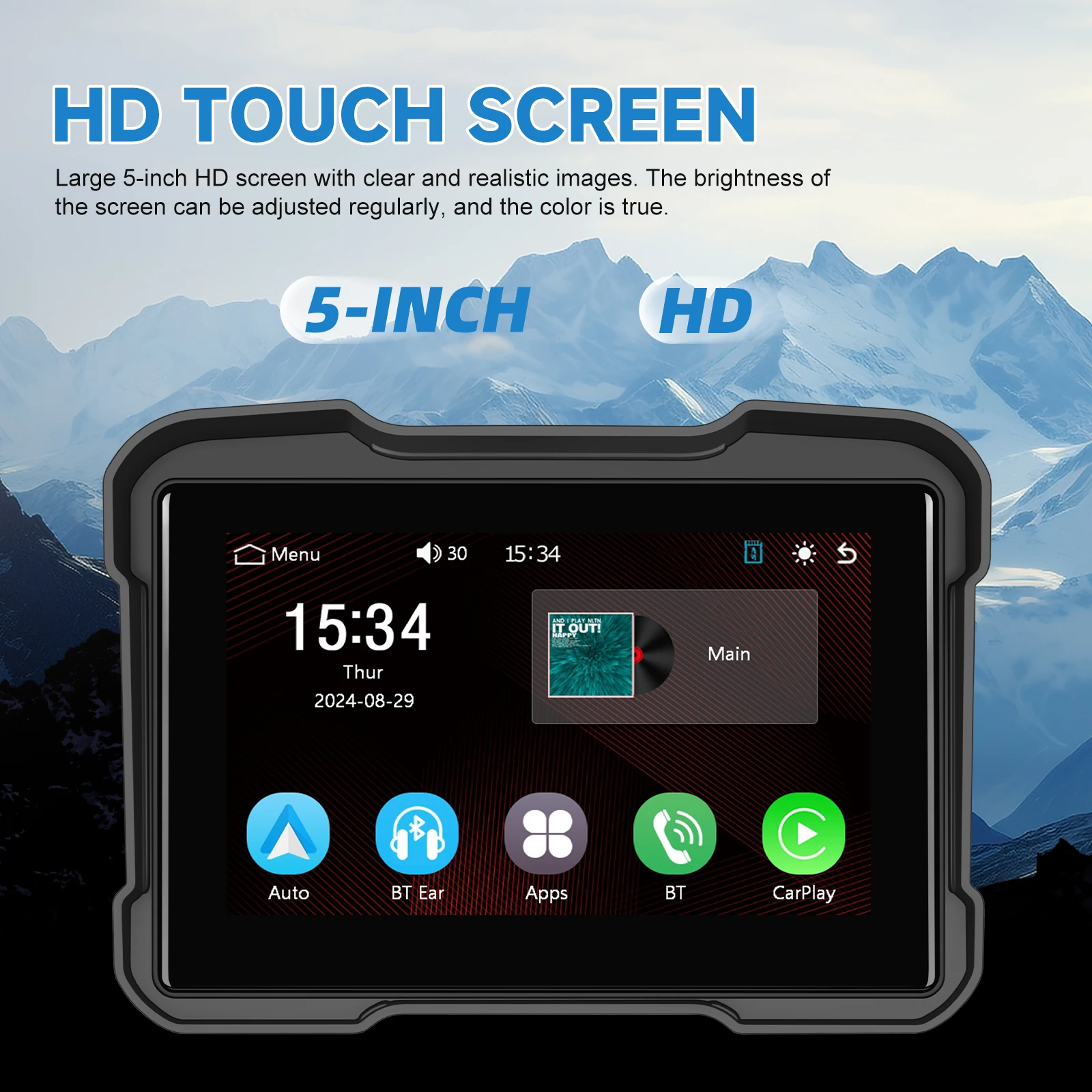 android auto monitor ip67 waterproof for motorcycle support airplay android cast bt a3910-7