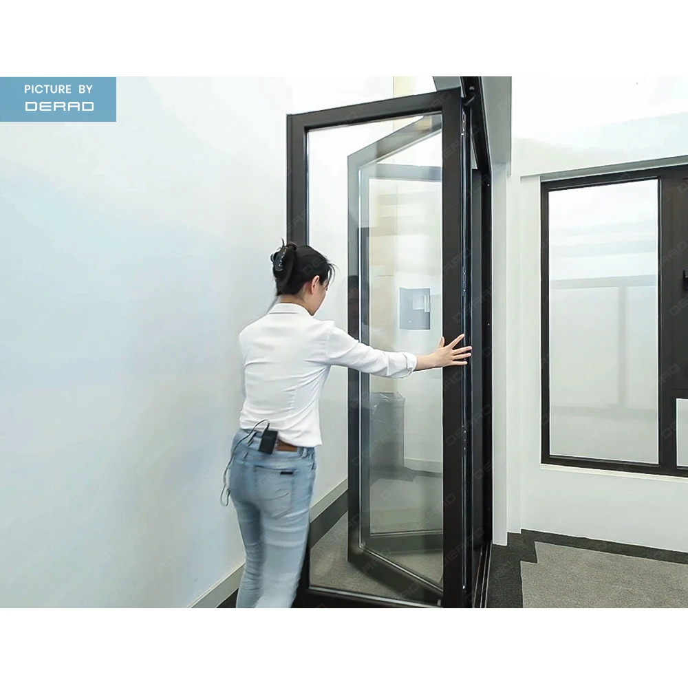 Apartment Villa Interior Folding Glass Doors Balcony Patio Door Aluminium Bi-fold Door supplier