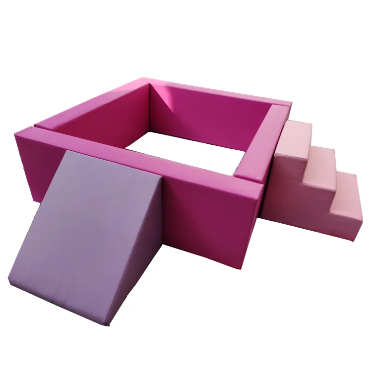 Popular White Pink Pastel Ball Pit With Slide White Toddlers Adult Soft