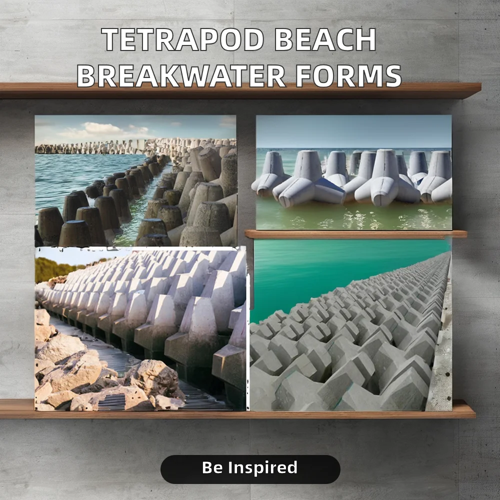 Reinforced Beach Breakwater Tetrapod Injection Mold C20 C30 Grade Concrete Metal Steel Triangular Pier Reusable Plastic Multiple