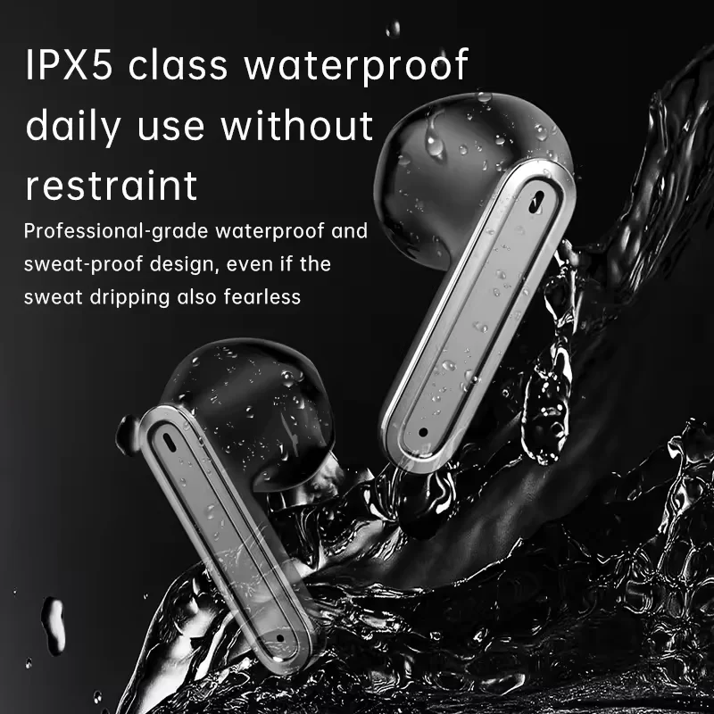 T71 Big LCD Touch Screen TWS ENC 2024 Earphone BT Call Headphone Noise Cancelling True Wireless Earbuds with Touch Screen