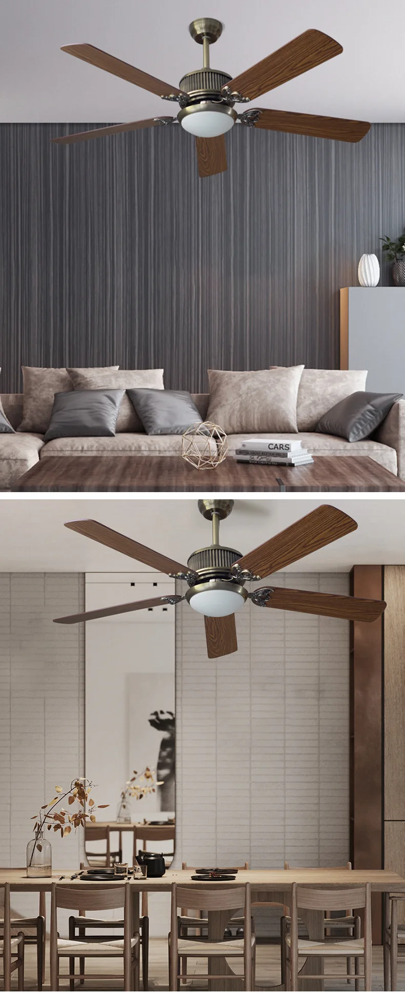 Top Selling Product Metal Body Collocation Frequency Conversion Remote Control LED Ceiling Fan