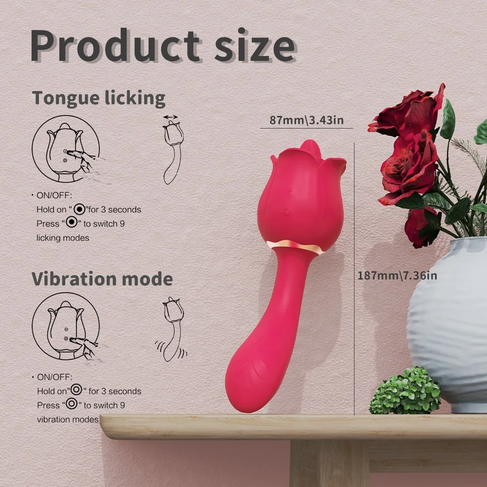 Two-headed Rose Clitoral Sucker Sex Toy With Penis Dildo 2 In 1 For Women  Adult Rose Vibrator - Buy Adult Rose Vibrator,Rose Clitoral Sucker Sex ...