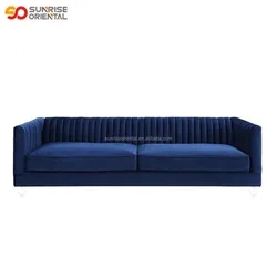 Современный синий бархатный диван chesterfield