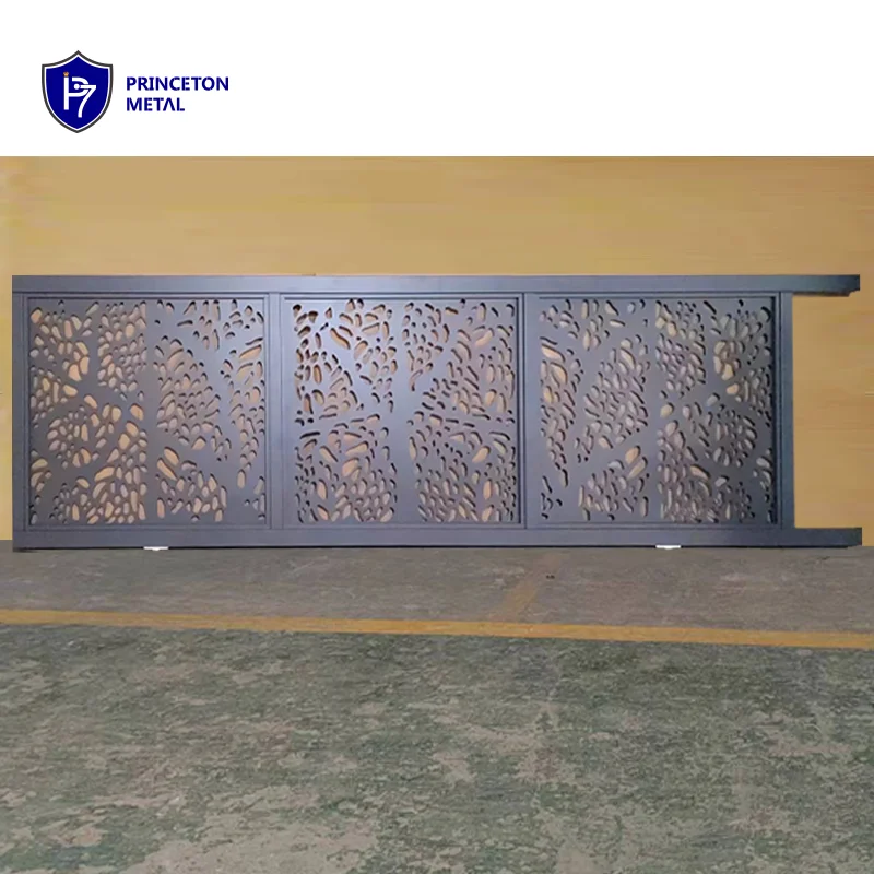 PRINCETON METAL Customized Aluminium Alloy Outdoor Slat Slider Gate New Design Automatic Sliding Gate for Villas and Gardens