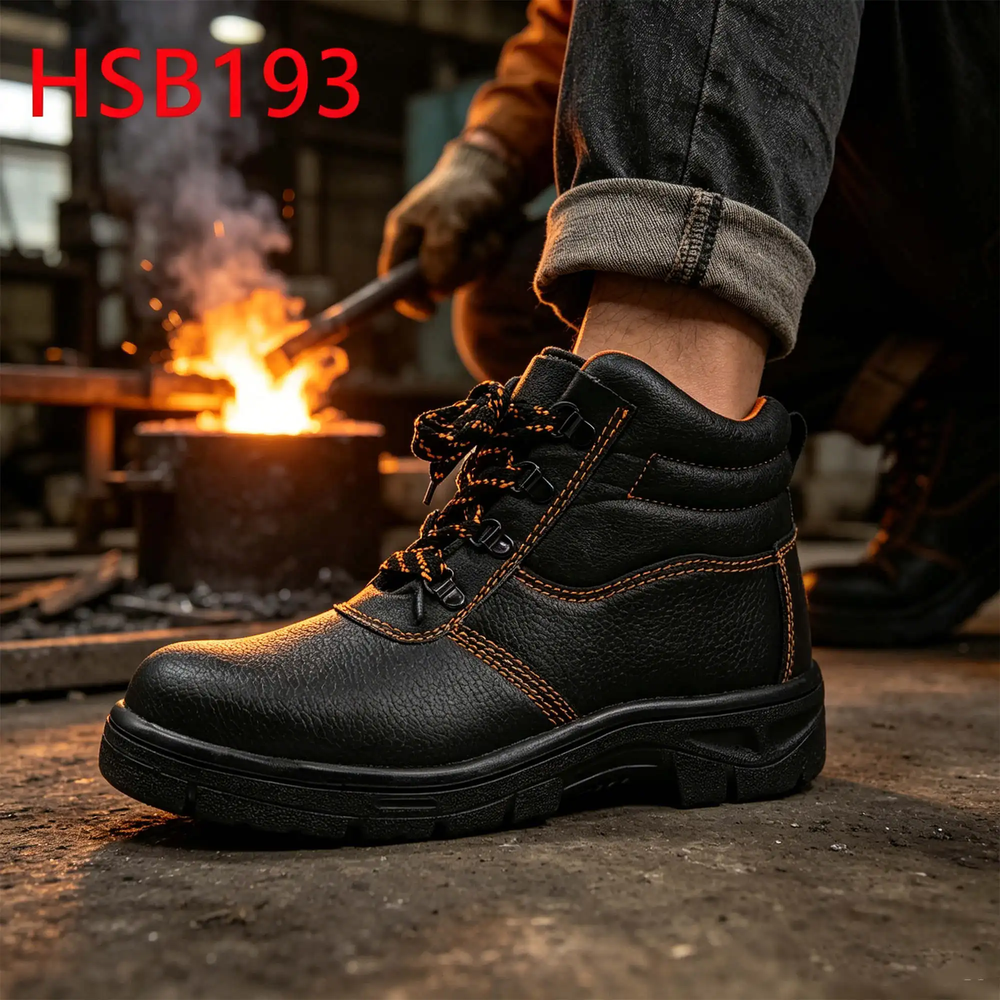 ZYF,industrial Environment Acid&alkali Proof Outsole Black Safety Shoes Construction Duties Anti-hit&puncture Work Boots HSB193