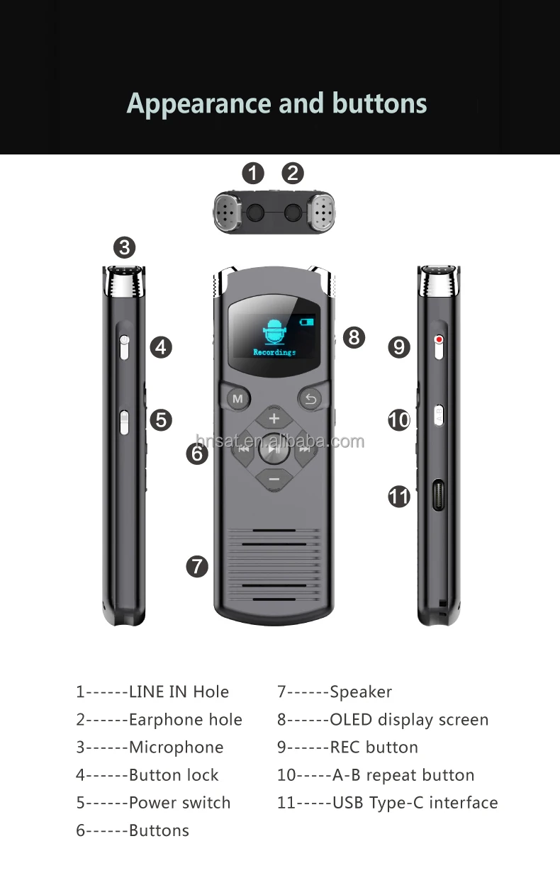 MP3 High quality long time recording DVR-616 professional miniature voice recorder for reporter