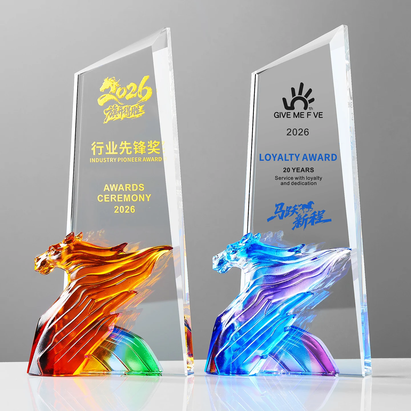 product new creative high quality decorations with horse models luxurious ornaments awards crystal trophies-10