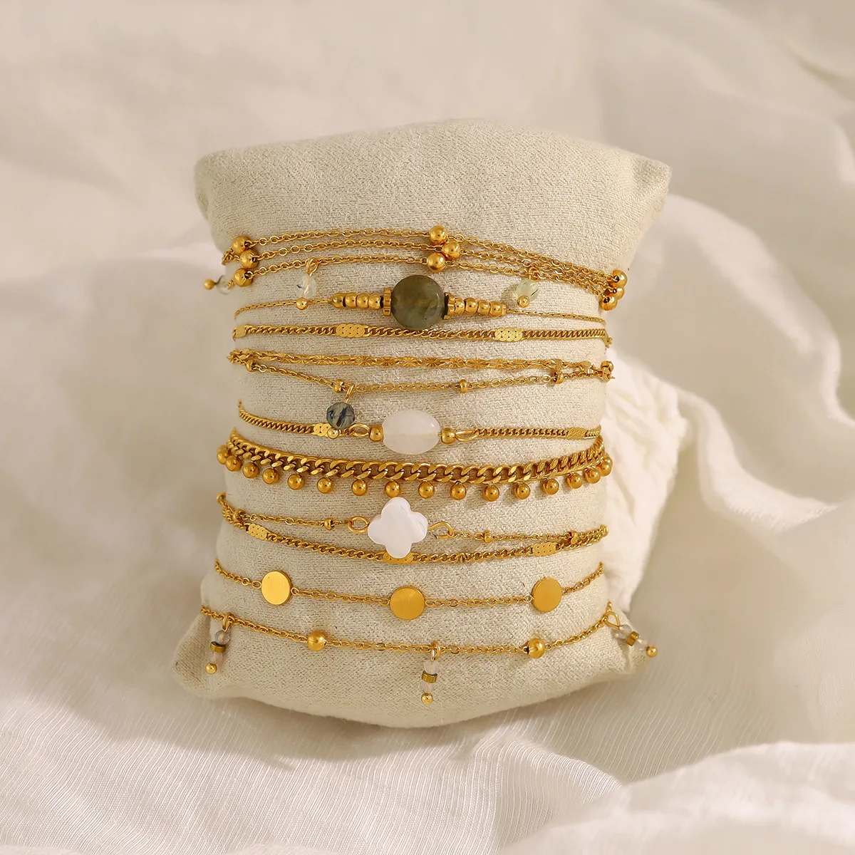 ❤KSY24☆☆☆さま❤2025年Bracelet❤❤❤❤✨️ 2025 Trend Stainless Steel Stack Four Leaf Clover Bracelets