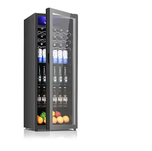 230L Single Door Vertical Beverage Cooler Glass Door Low Noise for Home/Office Use