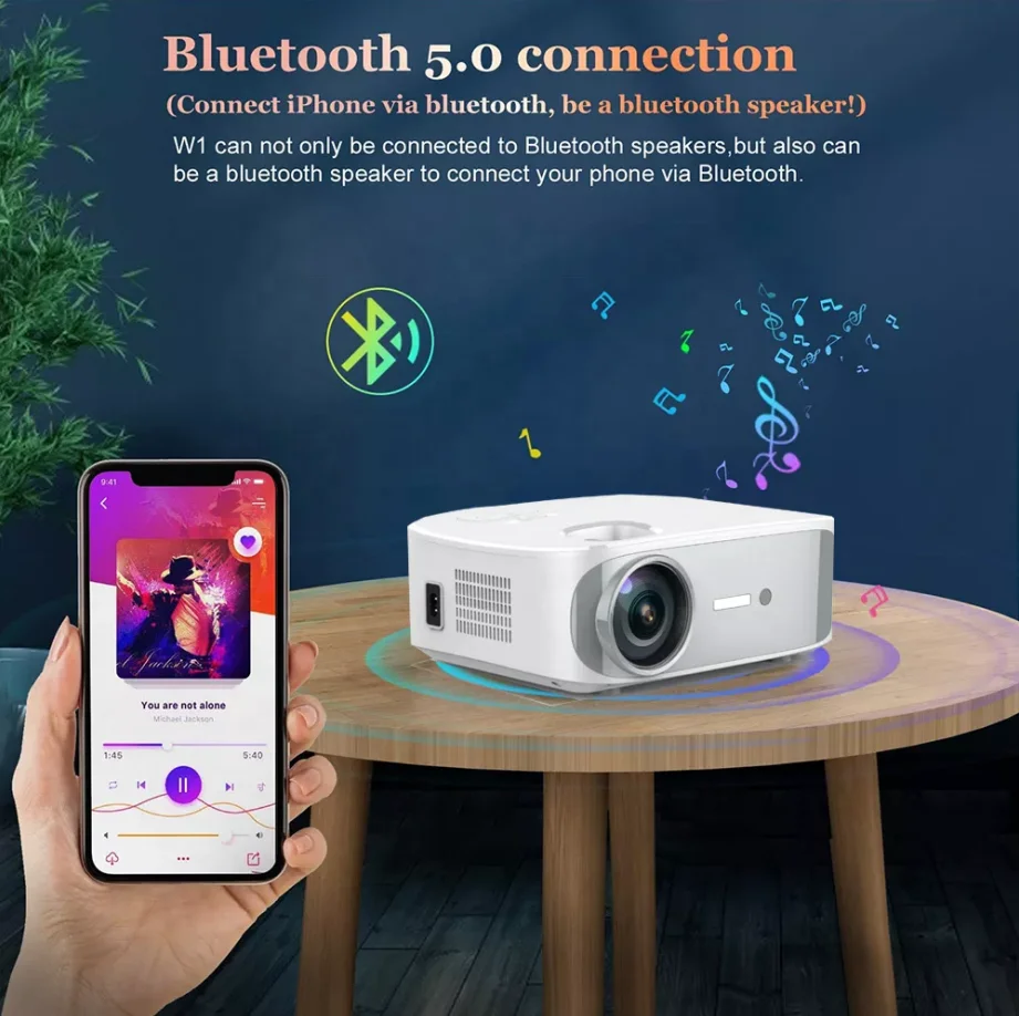 Global Version C55 Android WiFi BT Portable 1080p 4K Smart Theater Projector 450ANSI Lumens LCD for Home Theater