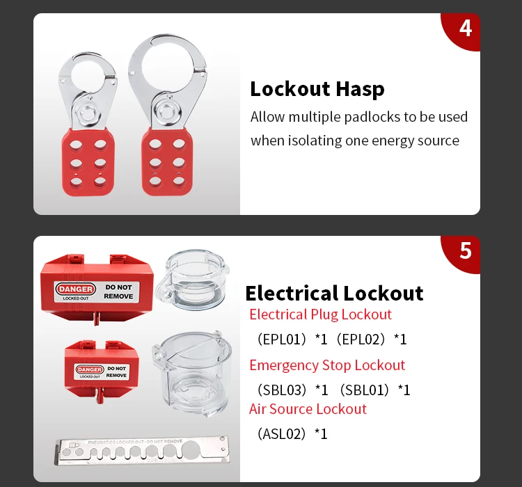 OSHA Industrial Lockout Tagout Tool Kit Electrical,Portable Electrical ...
