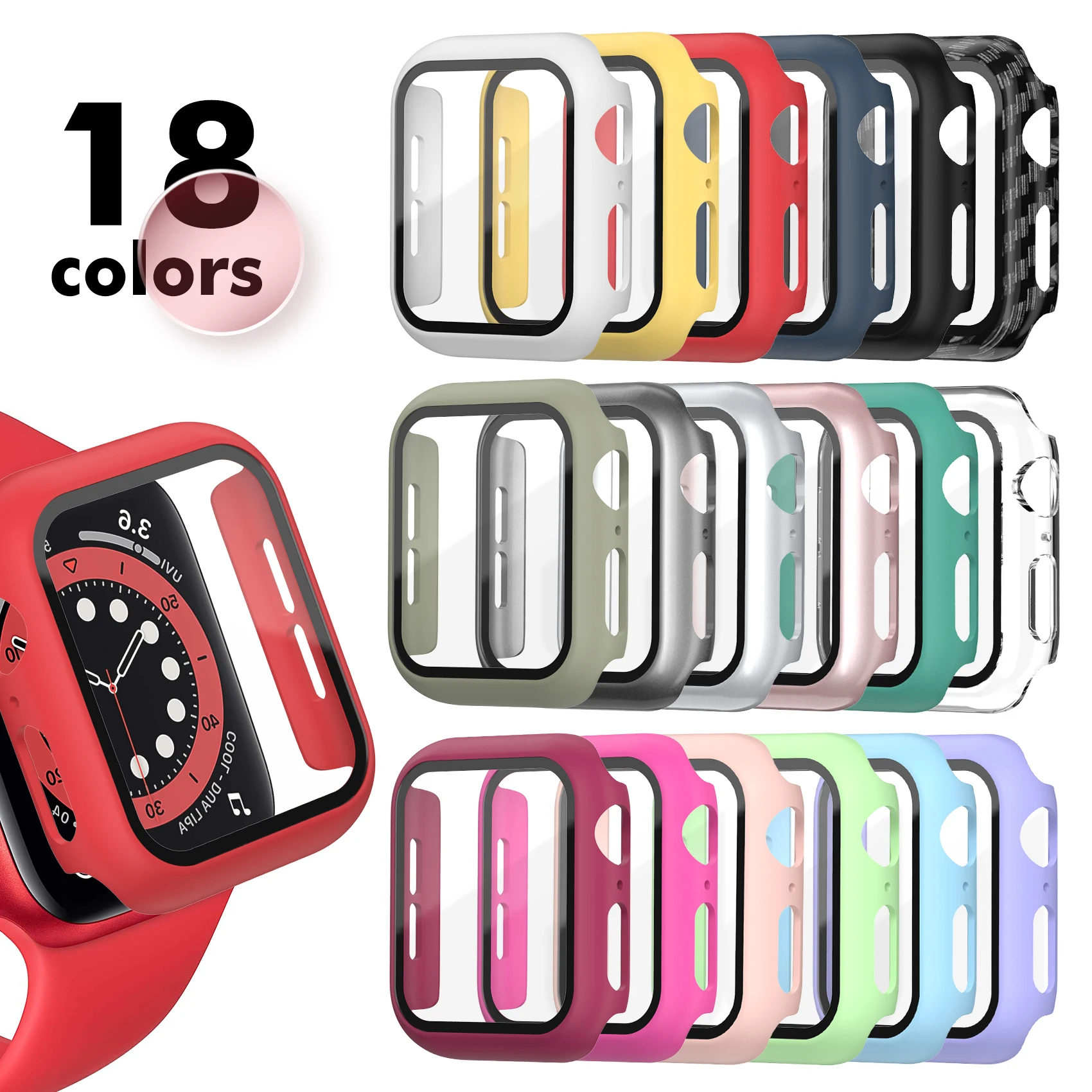 Tempered Glass+matte Watch Cover For 