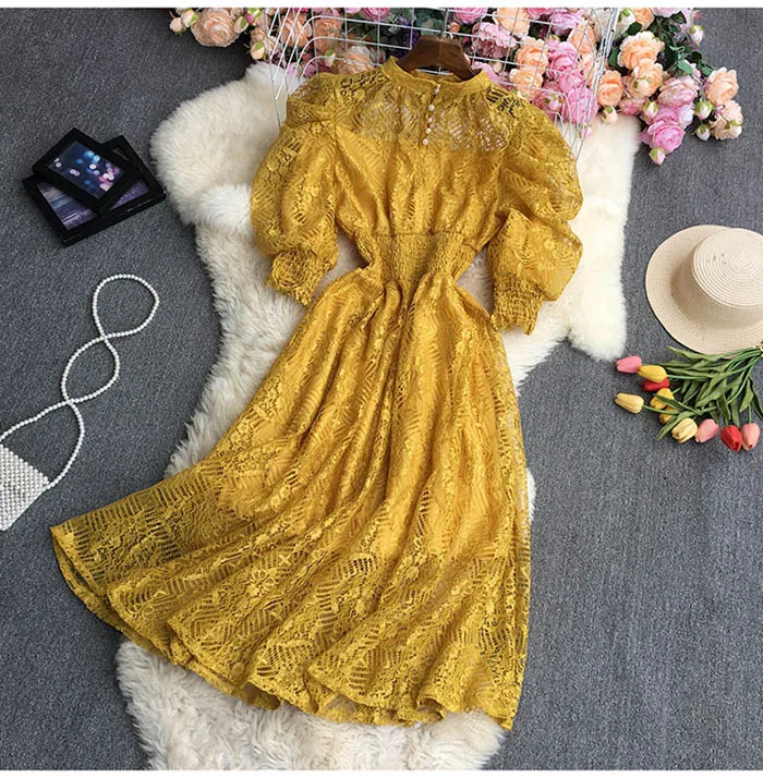 Puff Sleeves Vestido Mujer Aliexpress Vestidos Retro Plus Size
