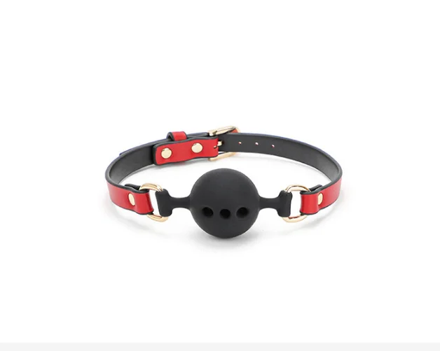 Masque De Bondage BDSM En Cuir PU - Avec O-rings - Amovible - Pour Couples - Neuf