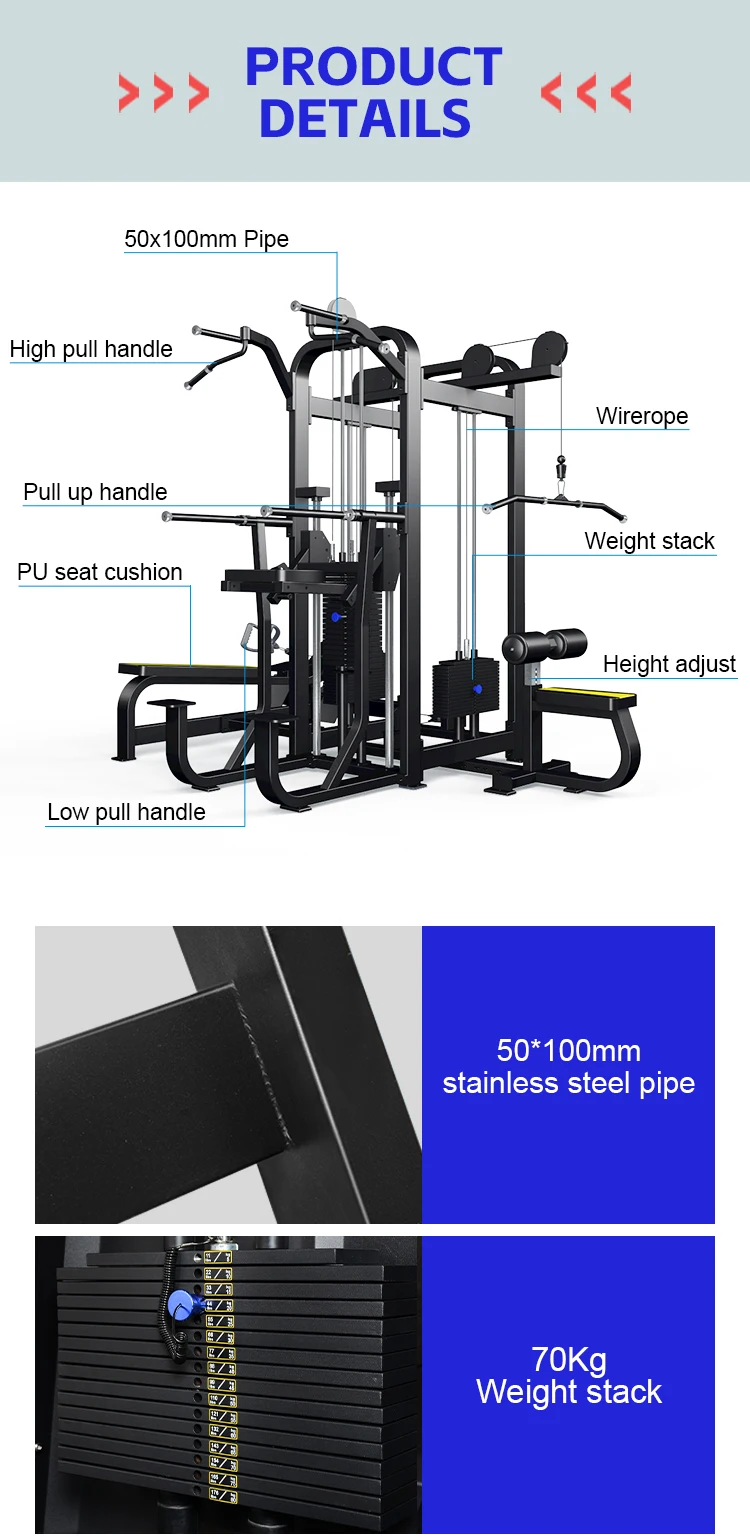 shandong high quality bodybuilding  commercial machine gym fitness equipment 3 multi-station